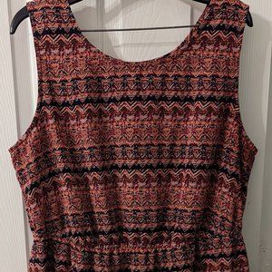 Indulge Multi Color Print Sleeveless Dress Sz 2X